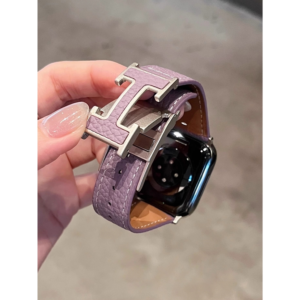 Leather Strap for Apple Watch Band 40mm 41mm 45mm 44mm 42 Ultra 49mm 46mm  Fashion Bracelet Correa For IWatch Series 10 SE