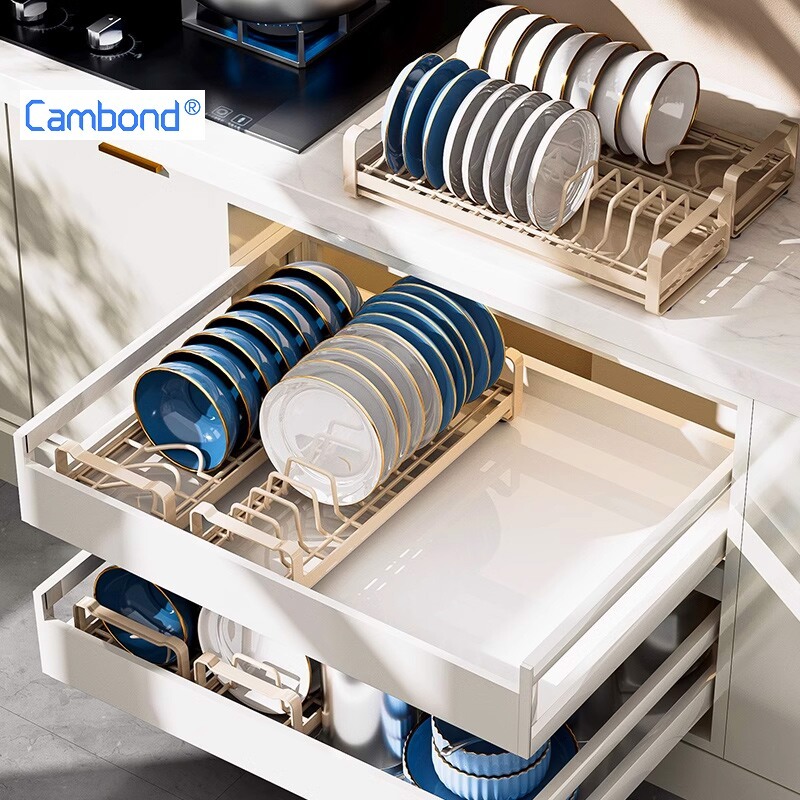 Cambond Set of Dish Drainer Rack and Plate Rack with Tray for Kitchen ...