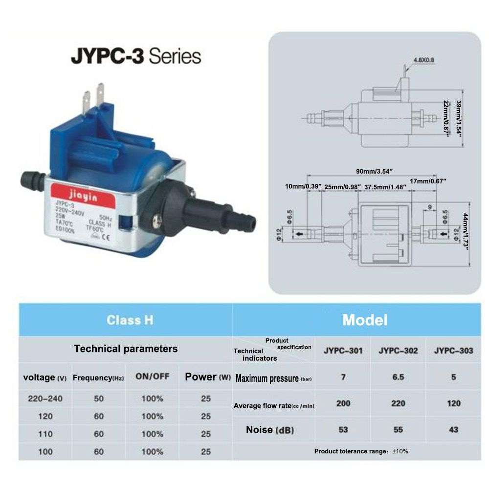 Jiayin JYPC-3 water pump Philips steam iron GC8755 GC7808 GC7805 GC7630 ...