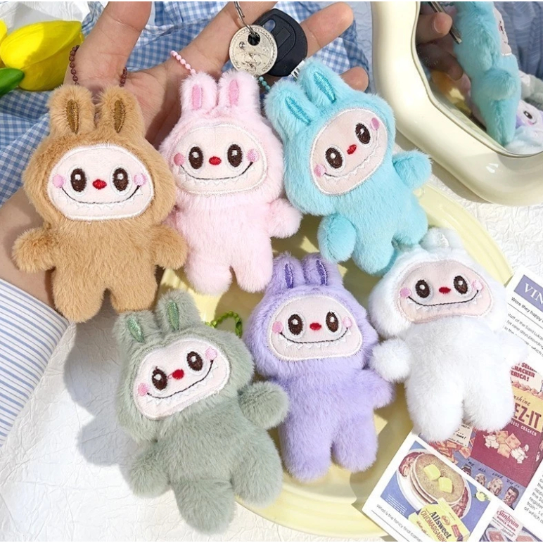 Kawai Cartoon Labubu Plush Keychain Backpack Car Decoration Pendant ...