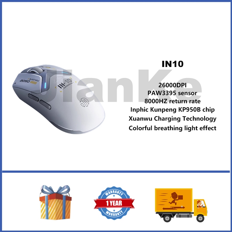 INPHIC IN10 Wireless Mouse PAW3395 26000DPI Lightweight Three Mode ...