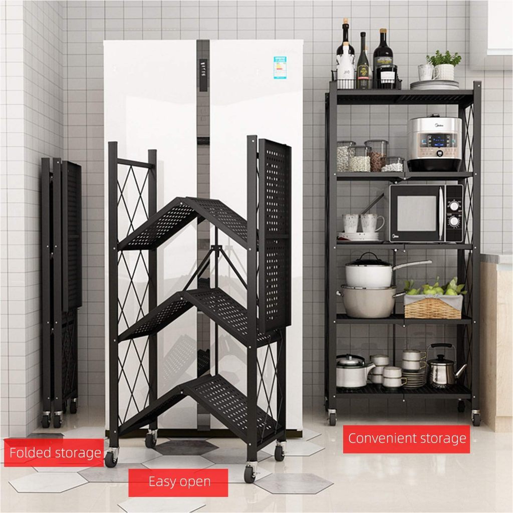Storage Shelves, Closet Organizers and Storage 4-Shelf Foldable Metal ...