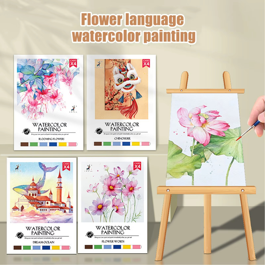 Watercolor Painting Set Watercolor Coloring Book Decompression Drawing ...