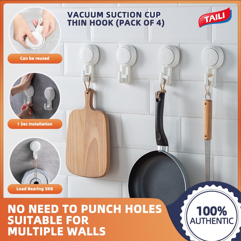 TAILI Suction Cup Hook Perforation-Free Bathroom Toilet Storage ...