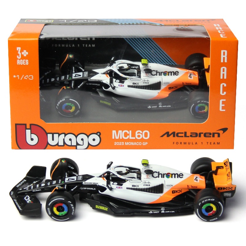 Bburago 1:43 2023 Monaco GP Mclaren MCL60 #4 Lando Norris #81