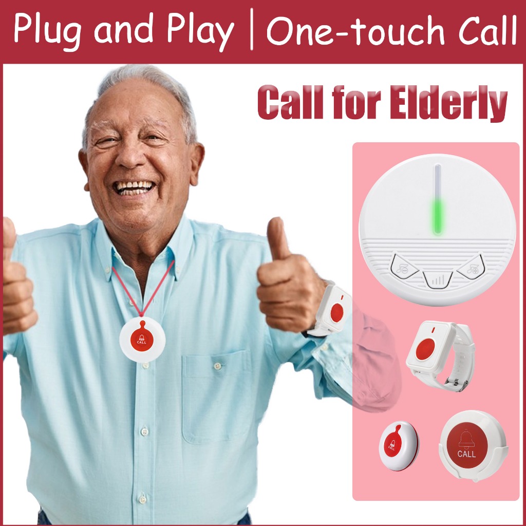 Ycall Wireless Caregiver Pagers for Elderly Waterproof SOS Call Button ...