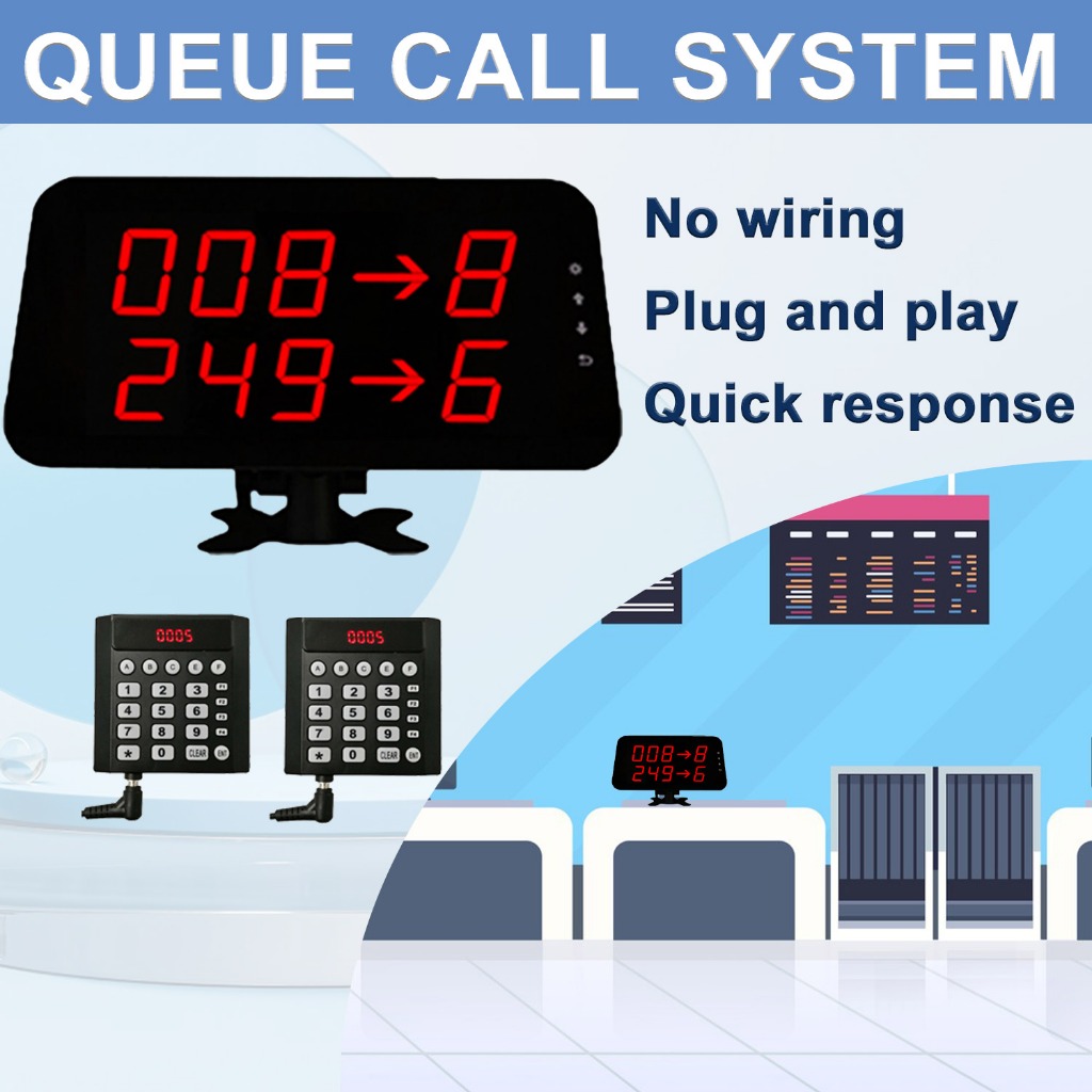 Wireless Queuing Numbering System 3-Digit Call Including Counter Number ...