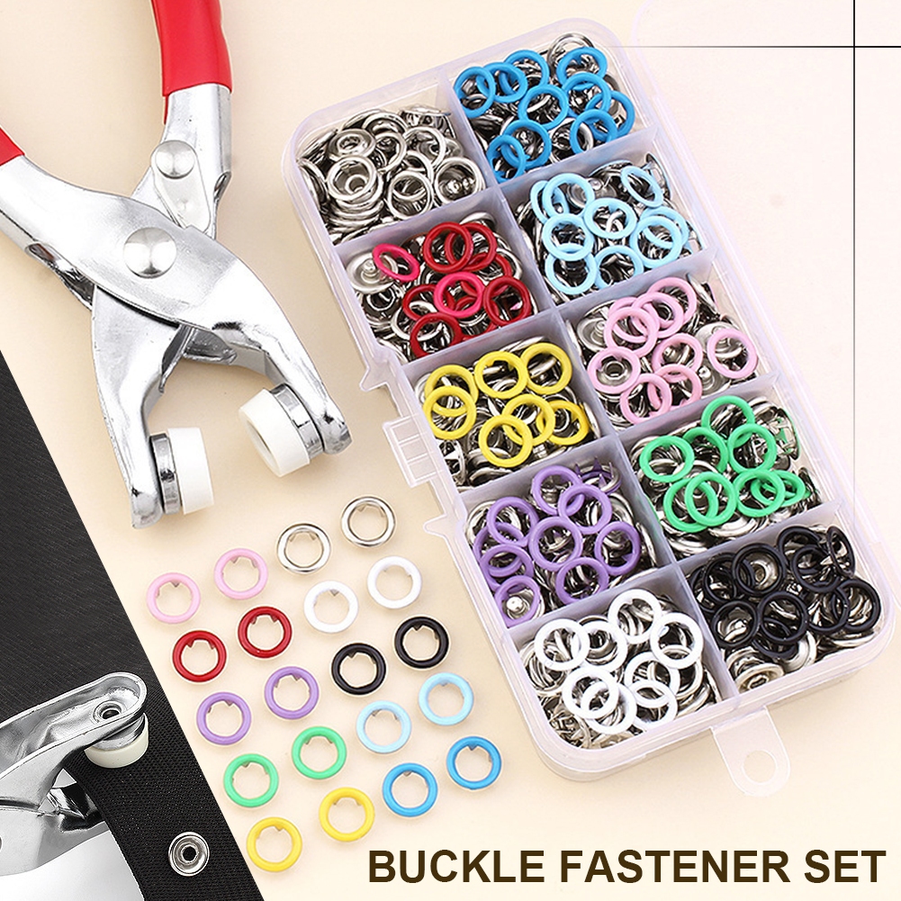 100pcs Metal Snap Button Set Snap Button Plier Five-Claw Snap Button ...