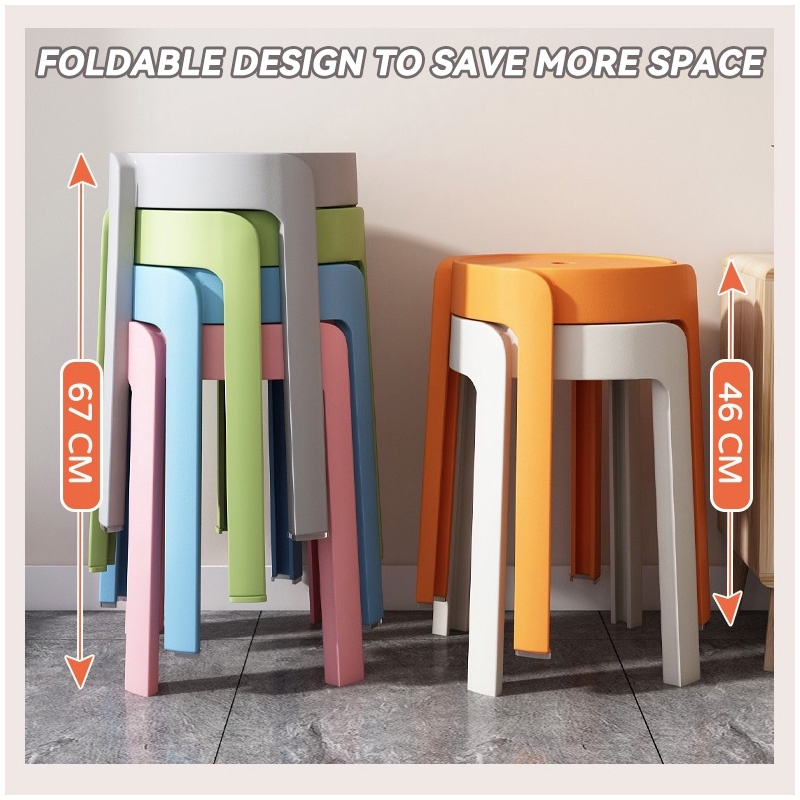KK Upgraded Stackable Designer Modern Plastic Stool Living Room Dining ...