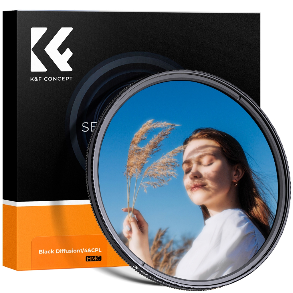 K&F Concept NANO-C Black Mist 1/4 & CPL Filter 2 in 1 Black Diffusion