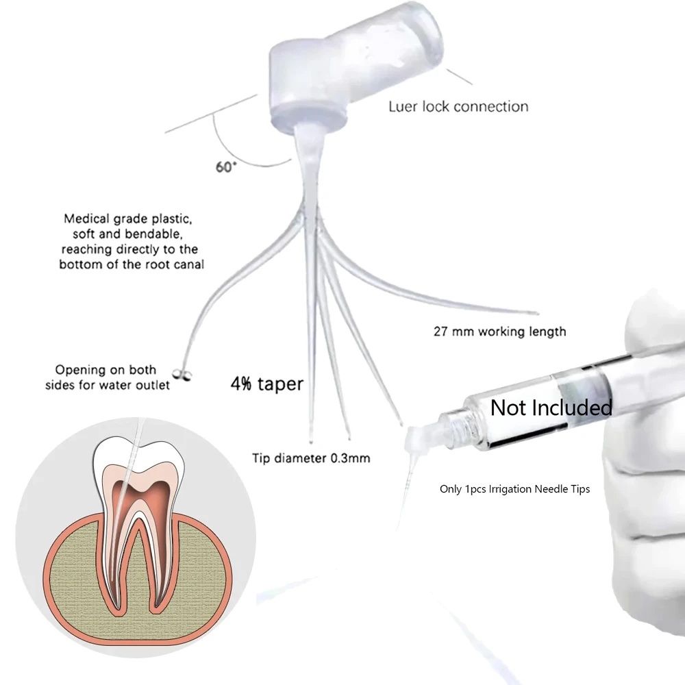 Dental Irrigation Endo Needle Tip Flexible Irrigator Tips 30G Elbow ...