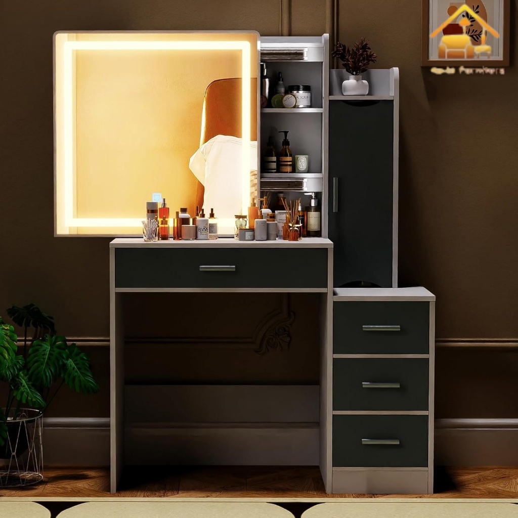Multi-function Dressing Table Girl Makeup Cosmetic Table with LED ...