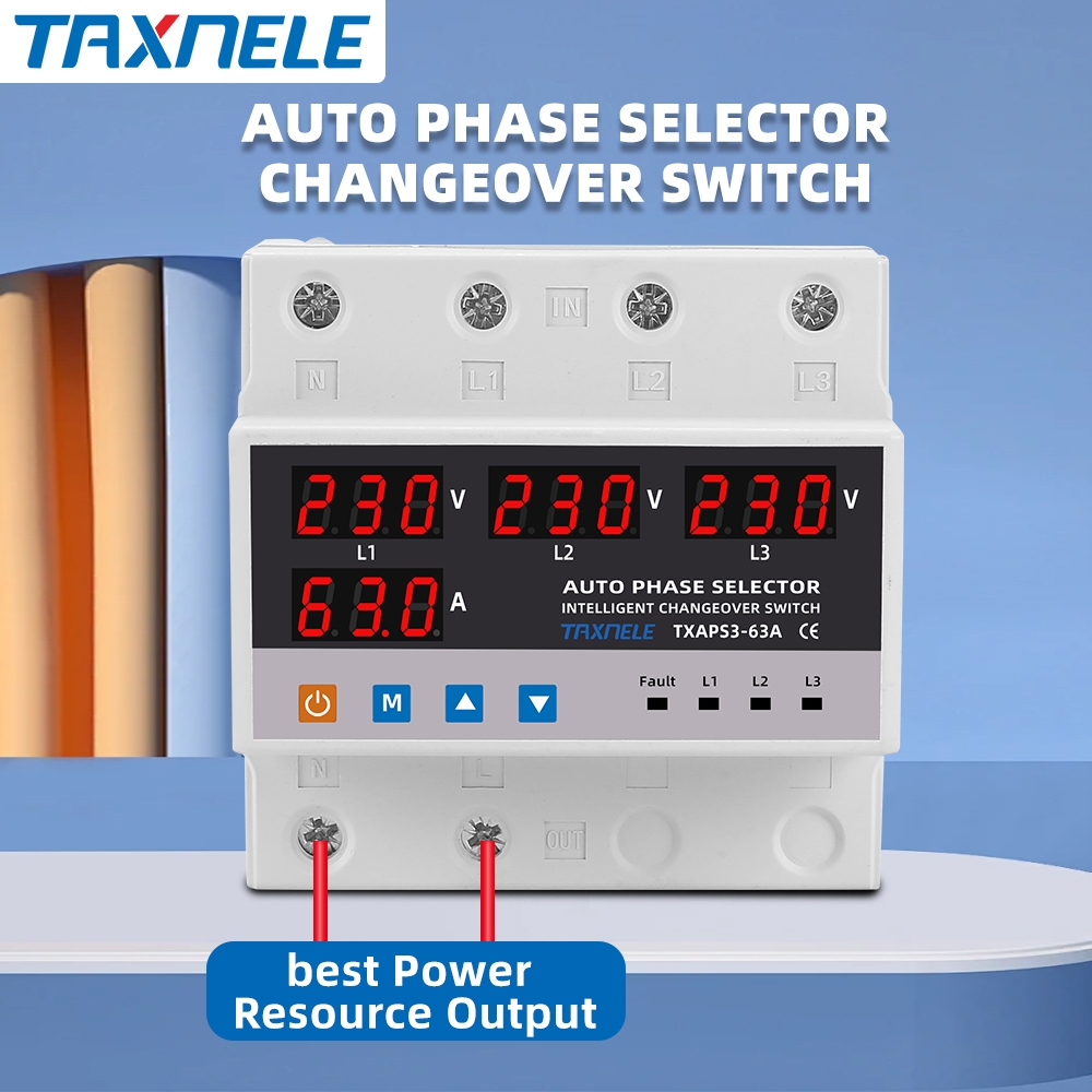 63A ATS Automatic Transfer Switch Over Under Voltage Protector Phase ...