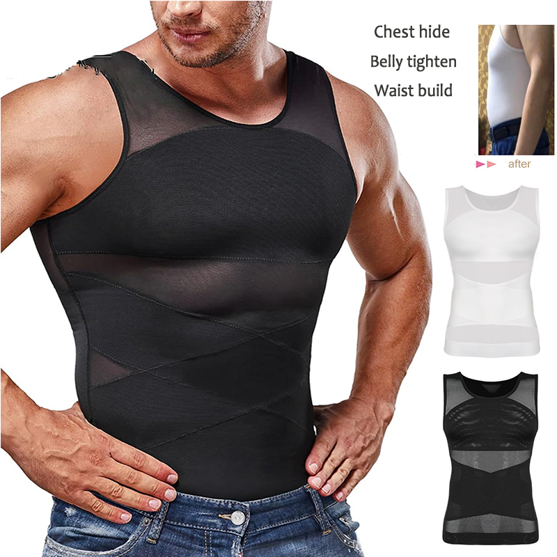 Mens Body Shaper Compression Tank Tops Breathable Tummy compressing ...