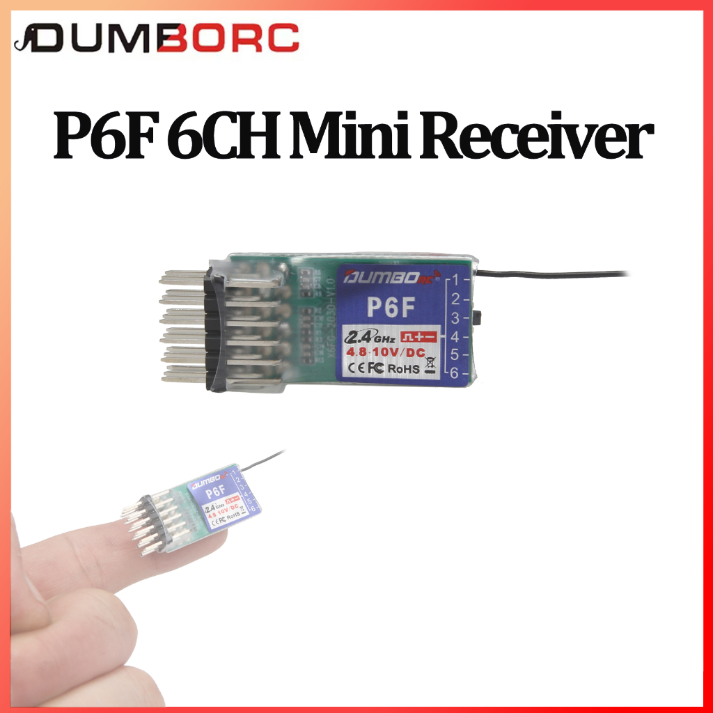 DUMBORC 6CH P6F Mini P4FMG 2.4G Receiver For X6 X4 Transmitter Remote ...