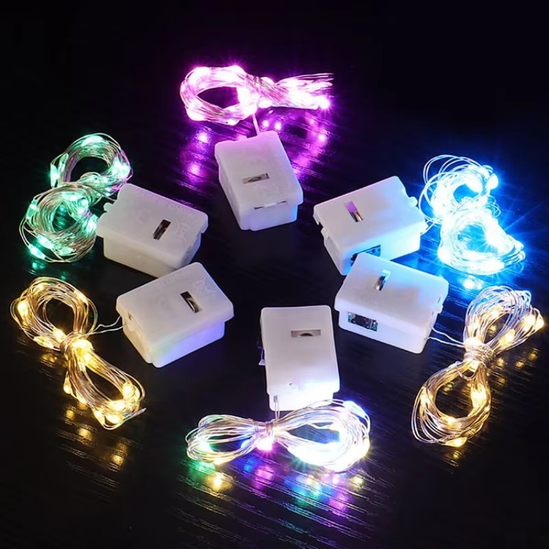 LED wine cork copper wire light string 3M powered fairy tale garland ...