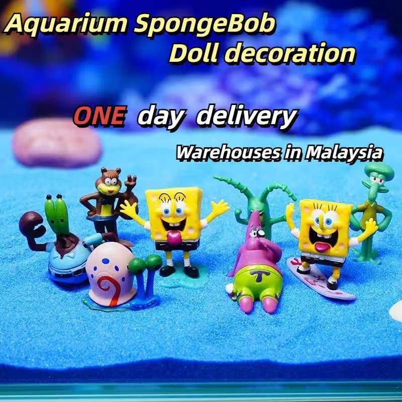 New Cartoon mini Spongebob Toy Doll model 6 8 12sets Top version PVC ...