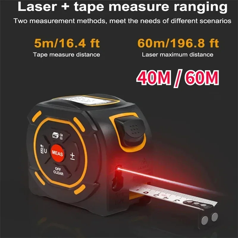 GOYOJO Portable Laser Measuring Ruler 40M 60M New In Rangefinder Tape ...