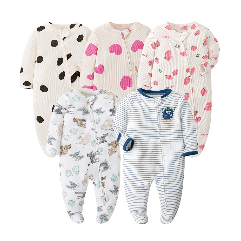 Baby Footed Pajamas - Unisex Boys And Girls Newborn Infant Long Sleeved ...
