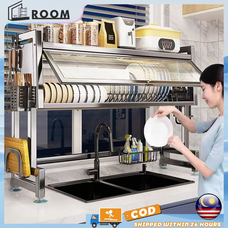 Rak Pinggan Sinki Kitchen rack Dish Rackstainless steel dish drying ...