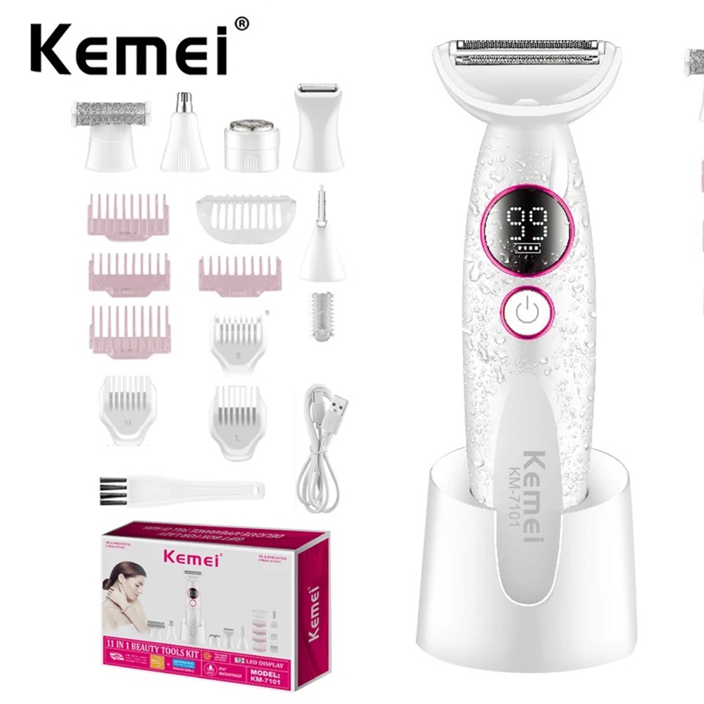 Kemei Multifunction Electric Women Shaver Cordless Razor for Legs Arm ...