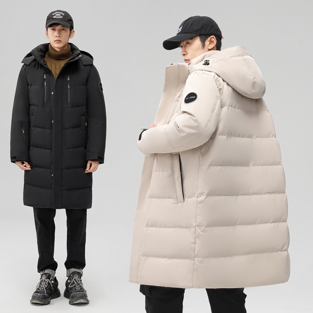 Men Down Jacket Outdoor Windproof Warm Detachable Hat High Quality 90% ...