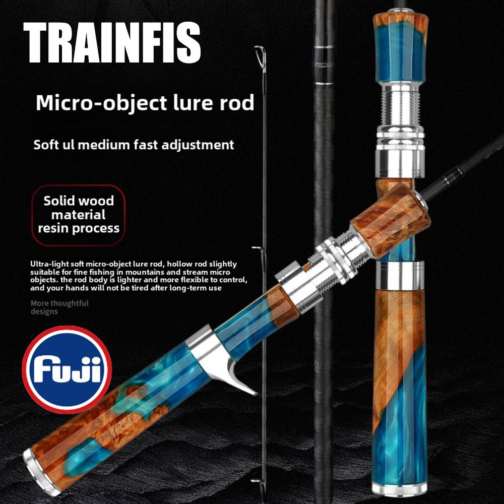 FUJI Guide Solid Wooden Handle UL Fishing Rod 1.55M/1.65M Flexible ...