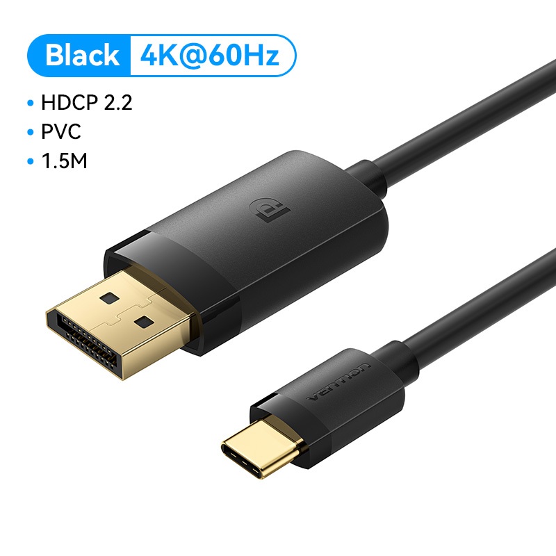 Câble USB-C Vers HDMI 1,5m Vention - 4K@30Hz, Compatible Thunderbolt 3, IPad Pro, MacBook, Galaxy, Surface - Miroir Écran Ultra Simple