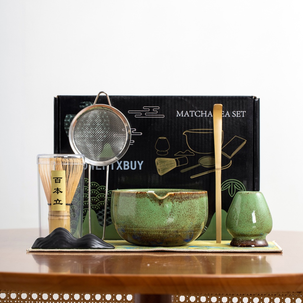 7 Pcs Matcha Kit Set, Matcha Whisk And Bowl With Togo