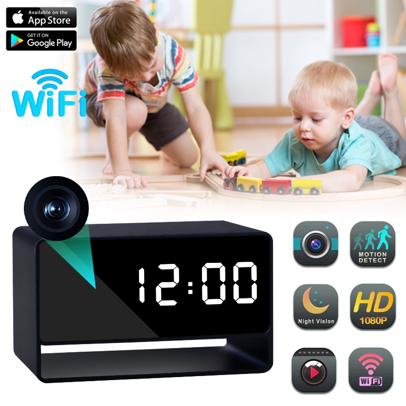 New WiFi wireless, mini alarm clock 1080P high-definition APP infrared ...