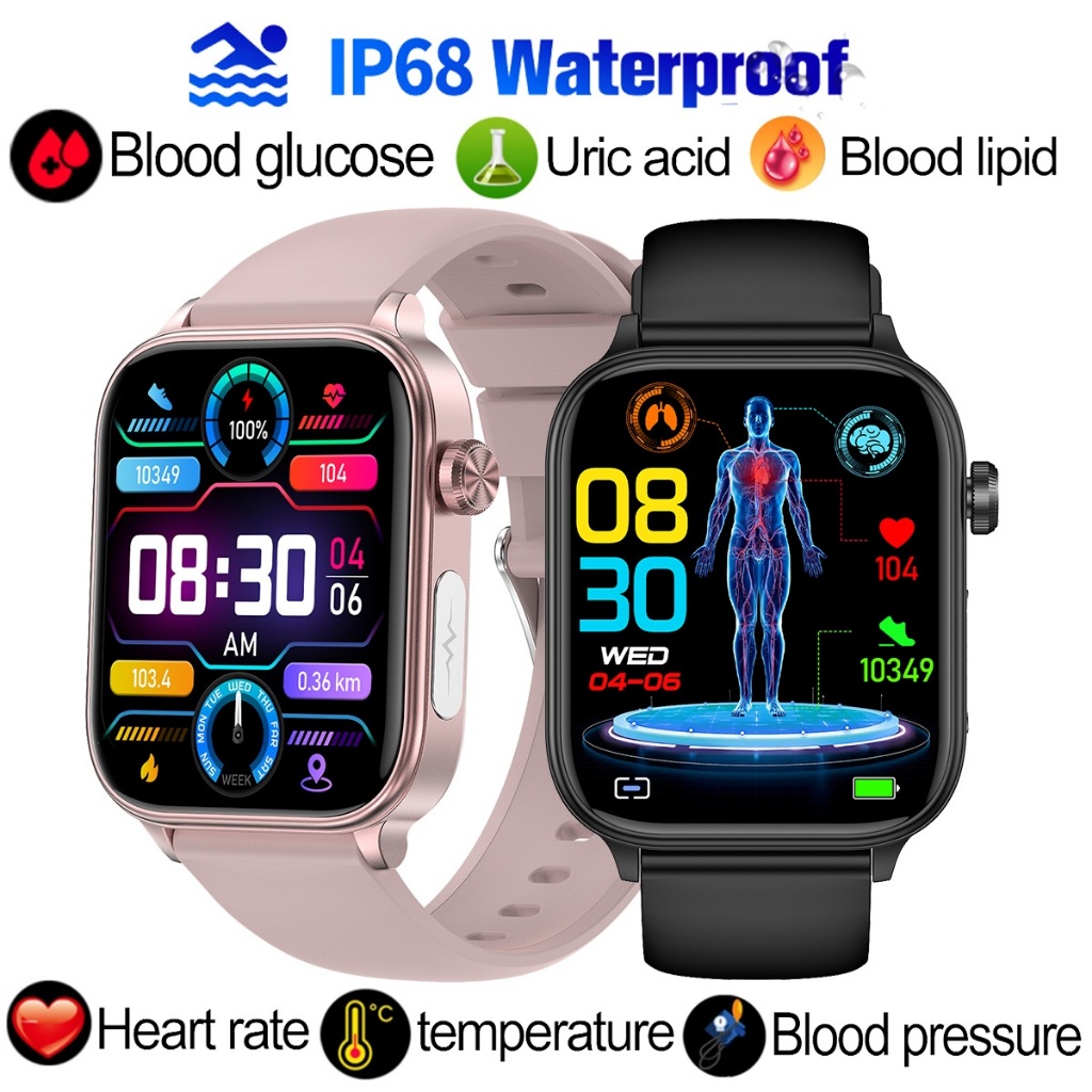 【Local Shipment】Blood Glucose Blood Lipid Uric Acid Smart Watch ECG+PPG AI Analysis Report Bluetooth Call Men Women Sport Smartwatch VS ET481 ET310 ET210