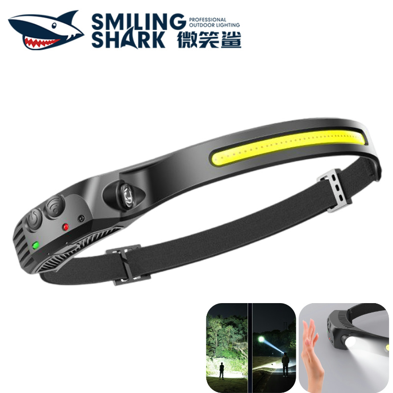 Smiling Shark TD0123 LED Head Lamp Super Bright COB Side Light 4Mode ...