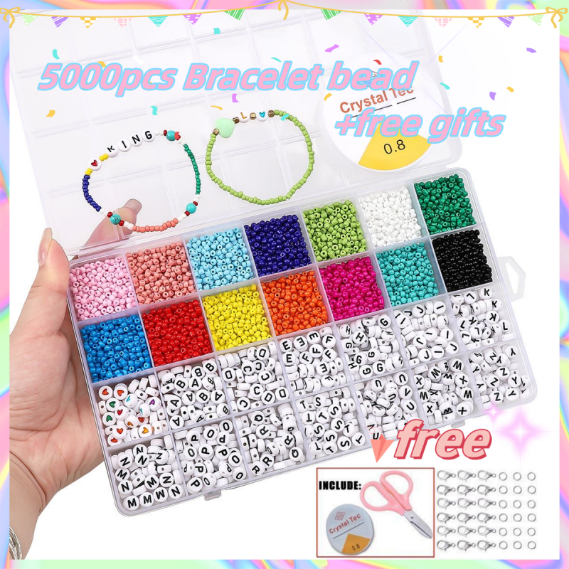 5000pcs Beads Kit with Lock Letter Beads and Heart Beads for Name ...