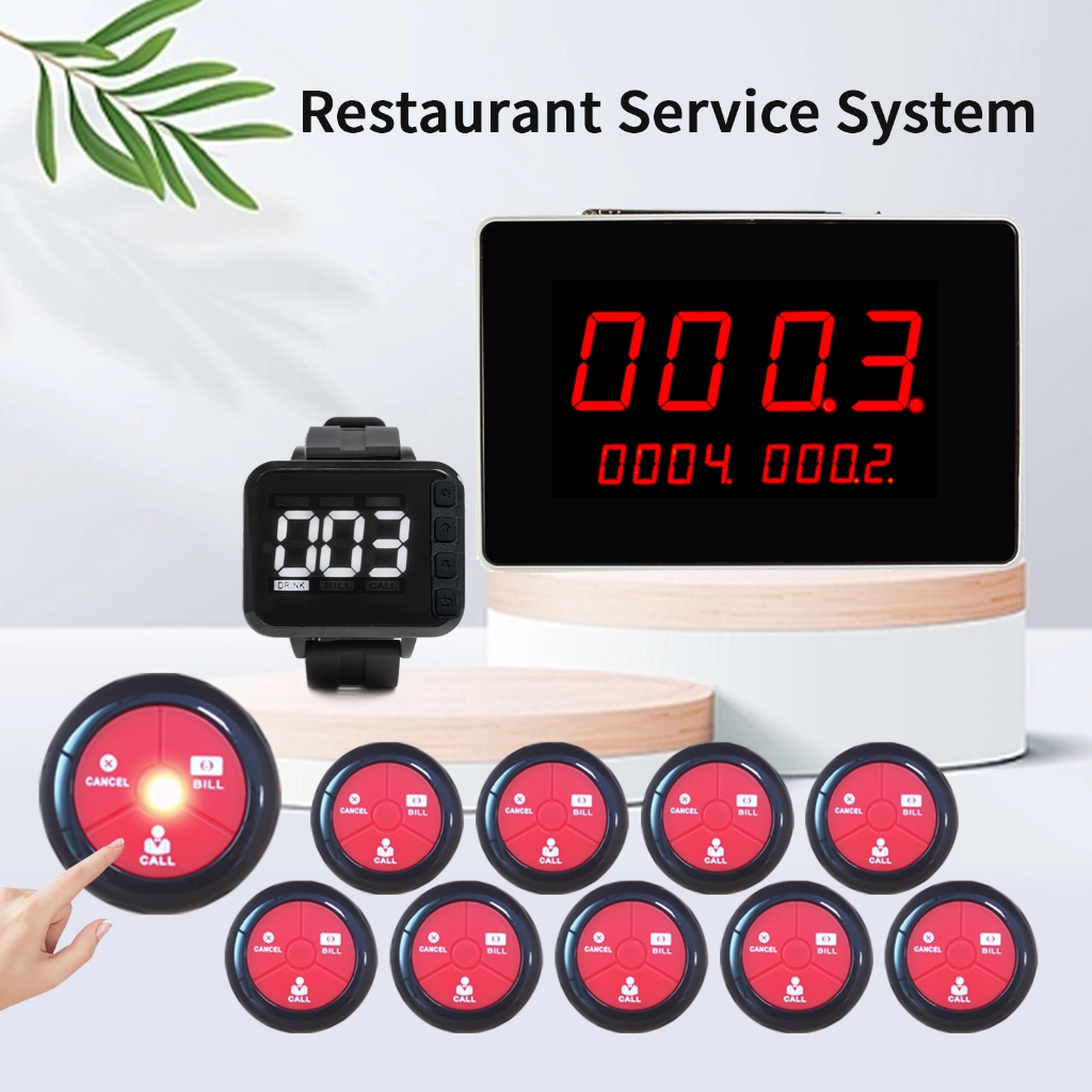 Wireless Call System Machine Restaurant Pager Table Buzzer Service ...