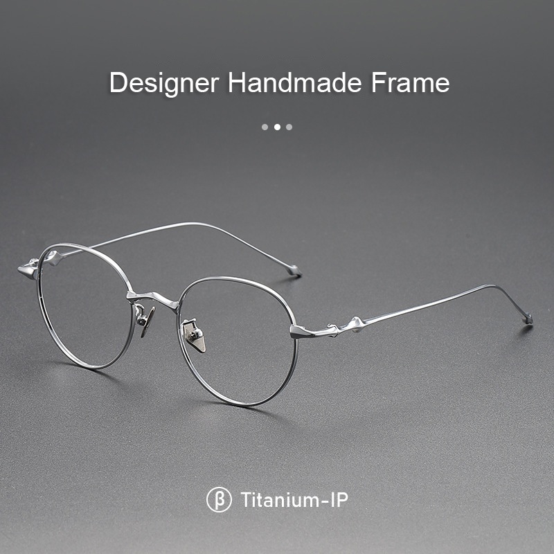 Pure Titanium Glasses Frame Female Small Round Eyeglasses Frame GM ...