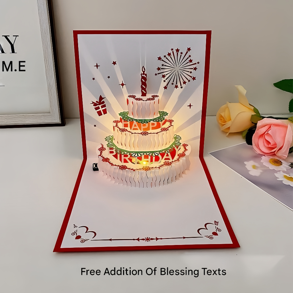 3D Pop Up Greeting Card Happy Birthday Card Express Blessings With ...