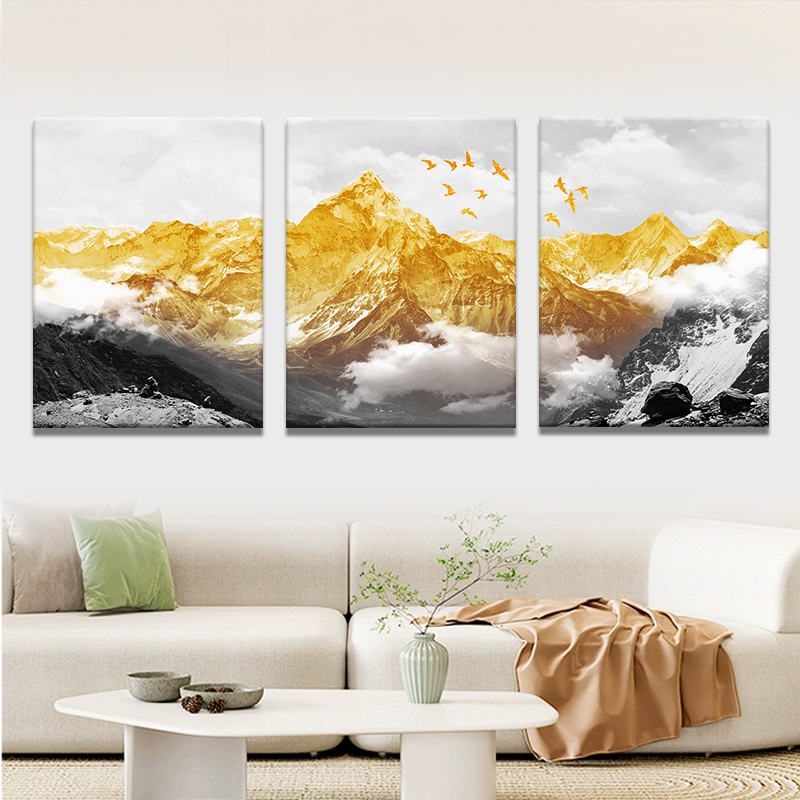 Golden Mountain Wall Painting Art Canvas Printing Wall frame Living ...