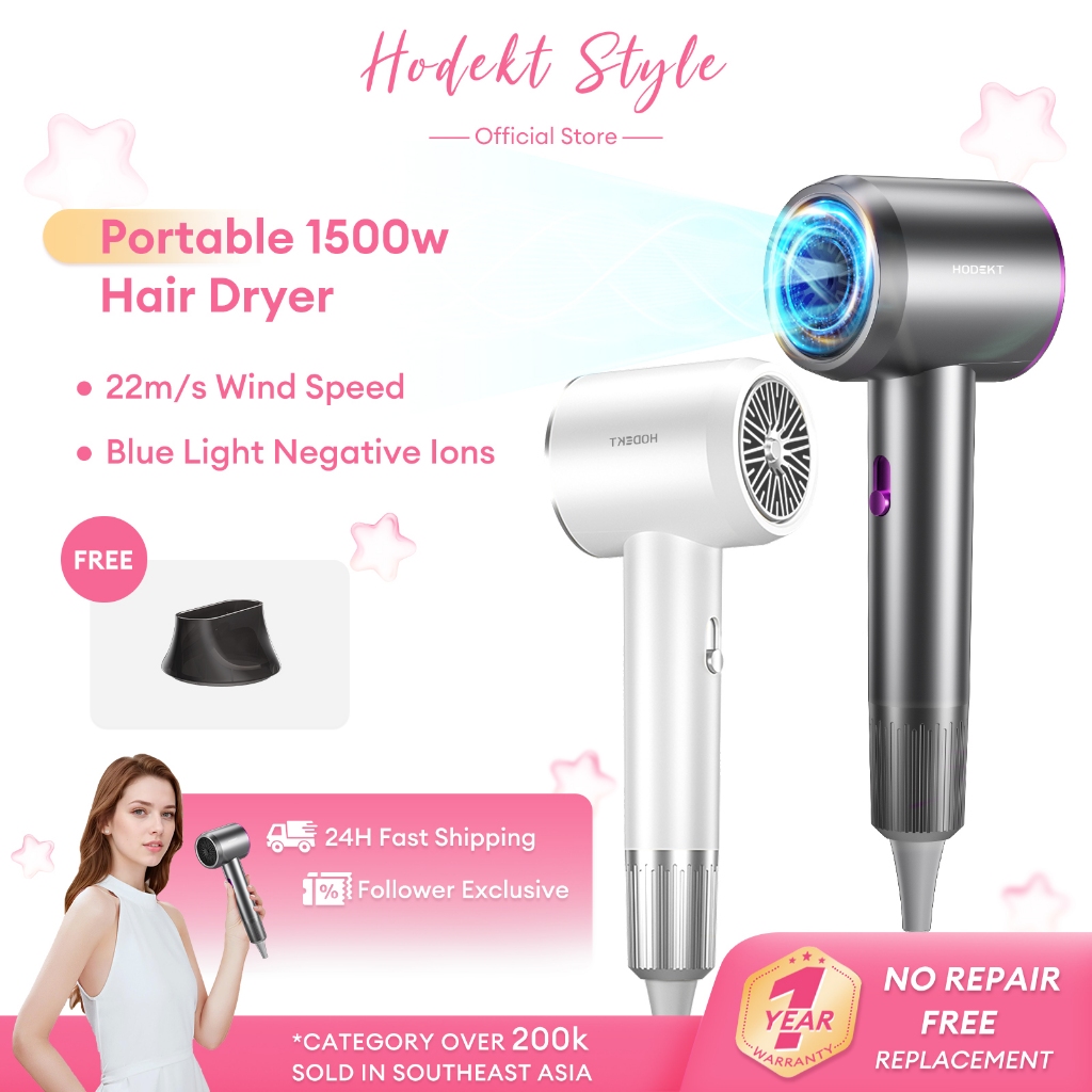 Pengering Rambut Fastest Drying Hair Dryer HODEKT 1600W Hair Dryer