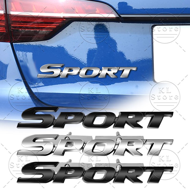 3D Car SPORT Sticker Metal Grille Emblem Rear Trunk Fender Badge Decals ...
