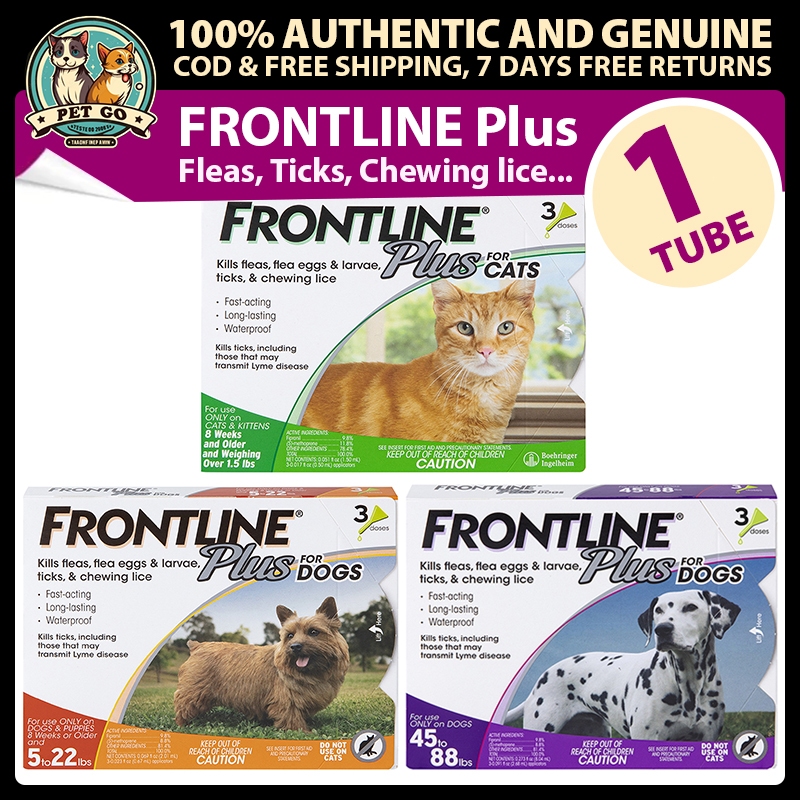 FRONTLINE Plus Anti Ticks and Fleas Control for Dogs and Cats Repellent ...