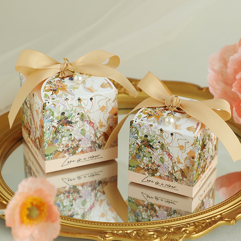 20/50/100pcs Paper Gift Boxes with Ribbons, 2.76