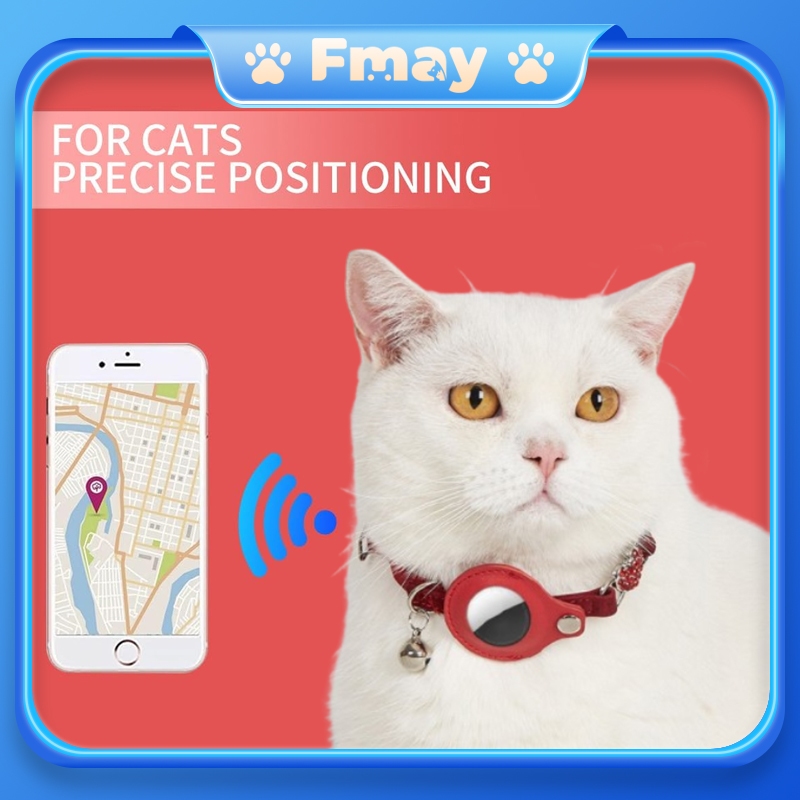 Cat Collar with Bells GPS Cat Collar Cat Tracker Collar Leather Cat ...