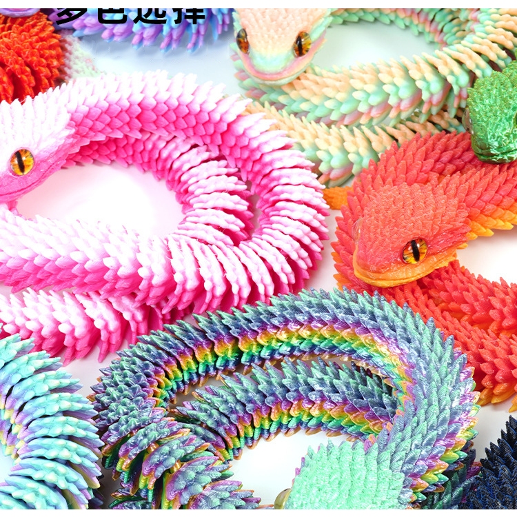 3D Printing Snake Joint Snake Year Statue Plastic Animal Model Luminous ...