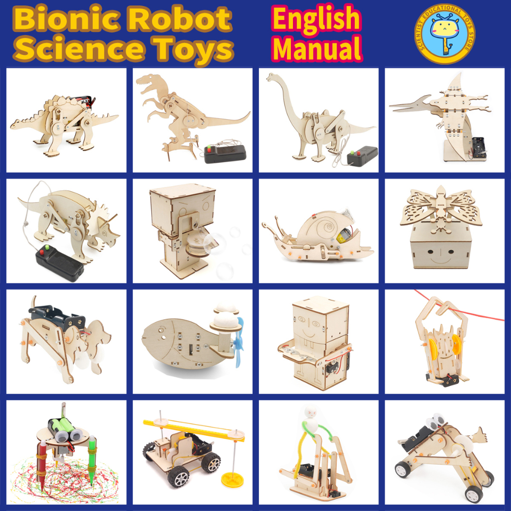 🚀Science Toys🔥DIY Bionic Robot Kits Kids STEM Educational Assemble ...