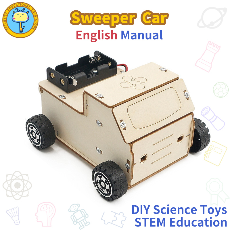 🚀Science Toys🔥DIY Vacuum Sweeper Car STEM Kit Kids Electric Educational ...