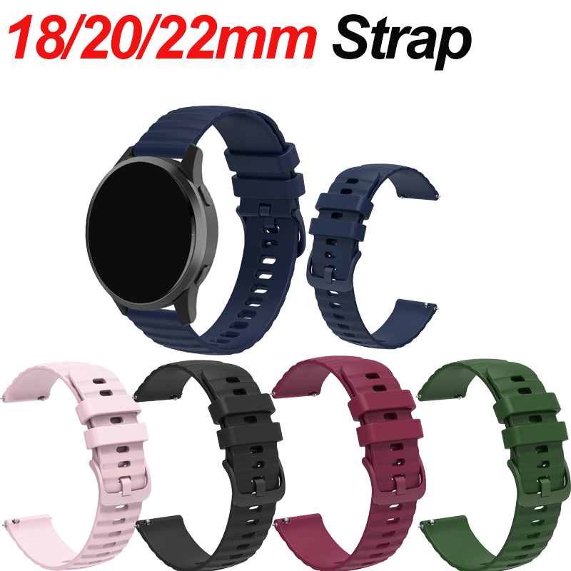 18mm 20mm 22mm Width Silicone Replacement Sports Straps Bracelet Watch ...