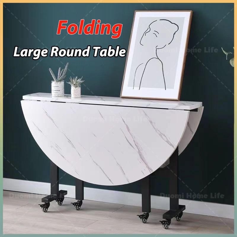 Folding Dining Table Mobile round Household Dining Table Small ...