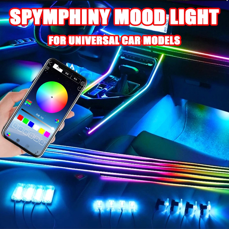 Full Color Streamer Car Ambient Lights RGB Universal LED Interior ...