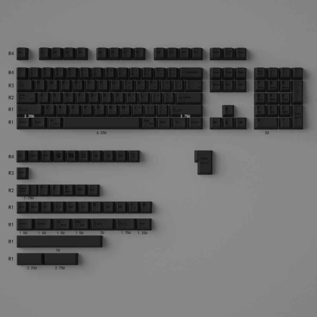 -LW- Homographic Grey PBT Keycaps CHERRY Profile Mechanical Keyboard ...
