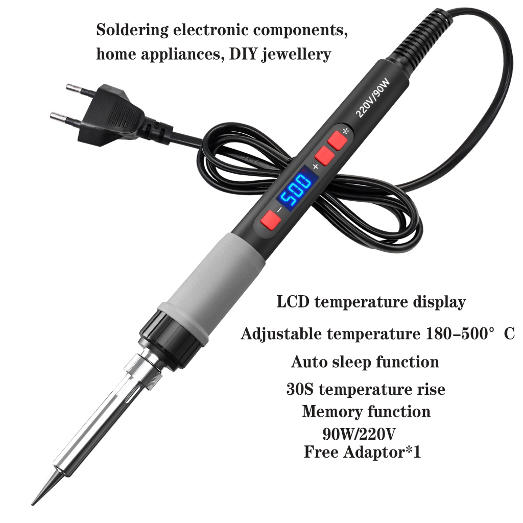 Soldering Iron Kit, 90W Digital Display Soldering Welding Kit With Ceramic Heater Adjustable Temperature 356°f 932°f For Jewelry Metal Electronic Diy Portable I.1023900216